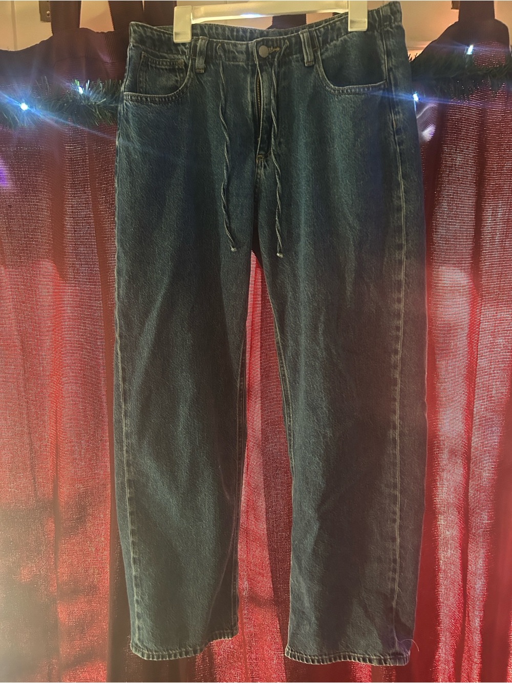 Parke x Target mid rise drawstring Baggy Jeans.